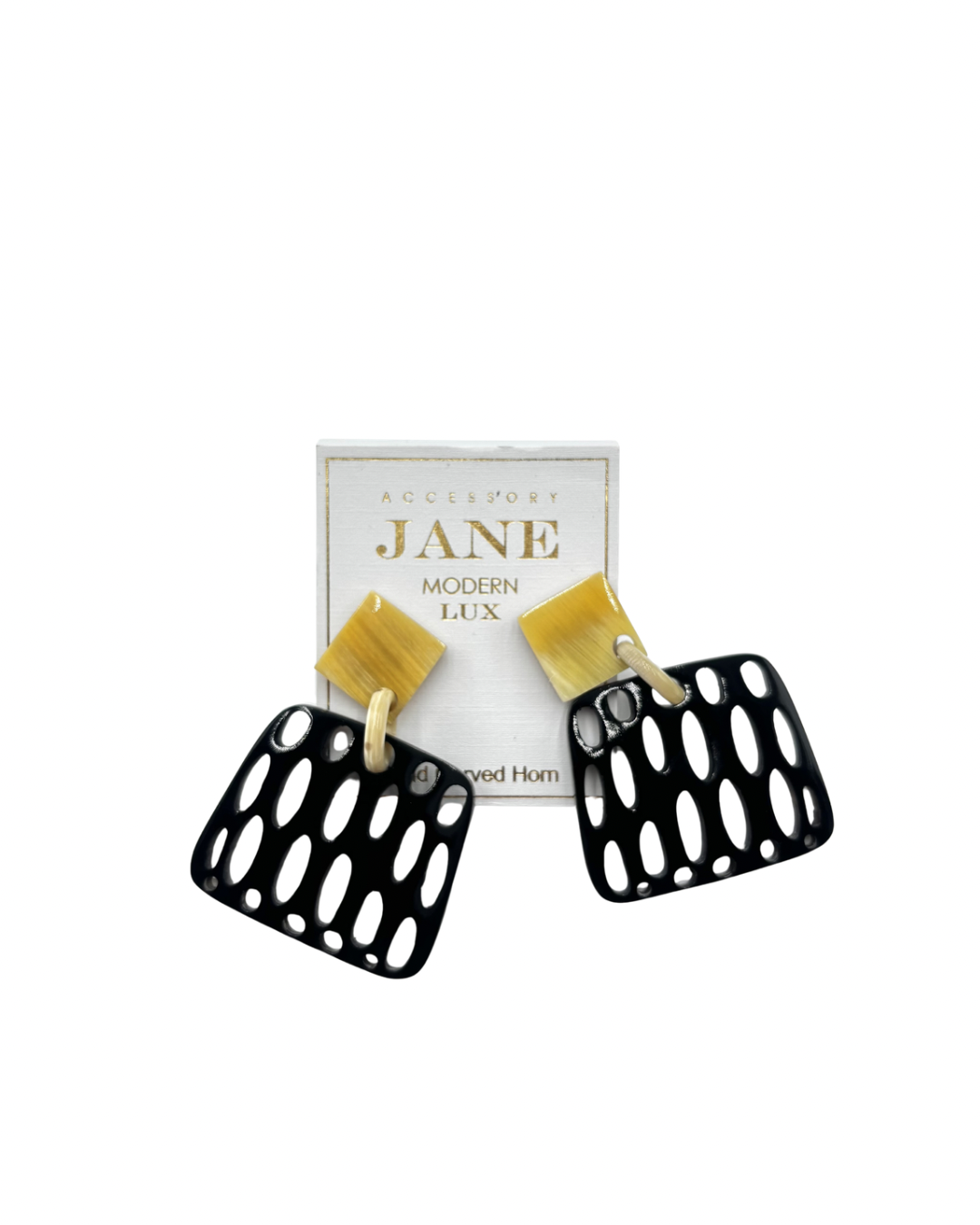BLACK EVERYDAY HORN EARRINGS