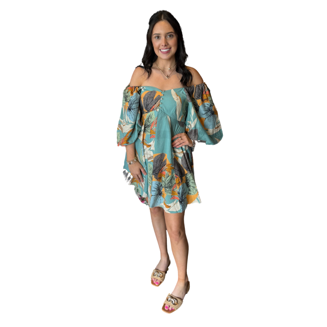 FLORAL SHORT DRESS