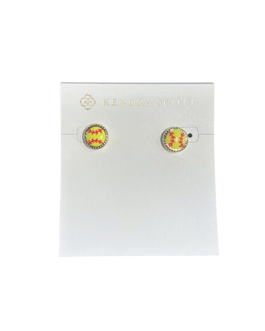 Softball stud earring