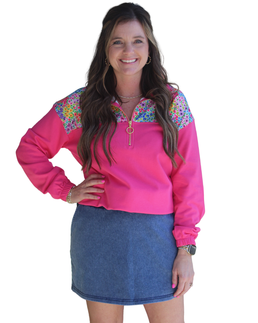 Falling for florals pullover