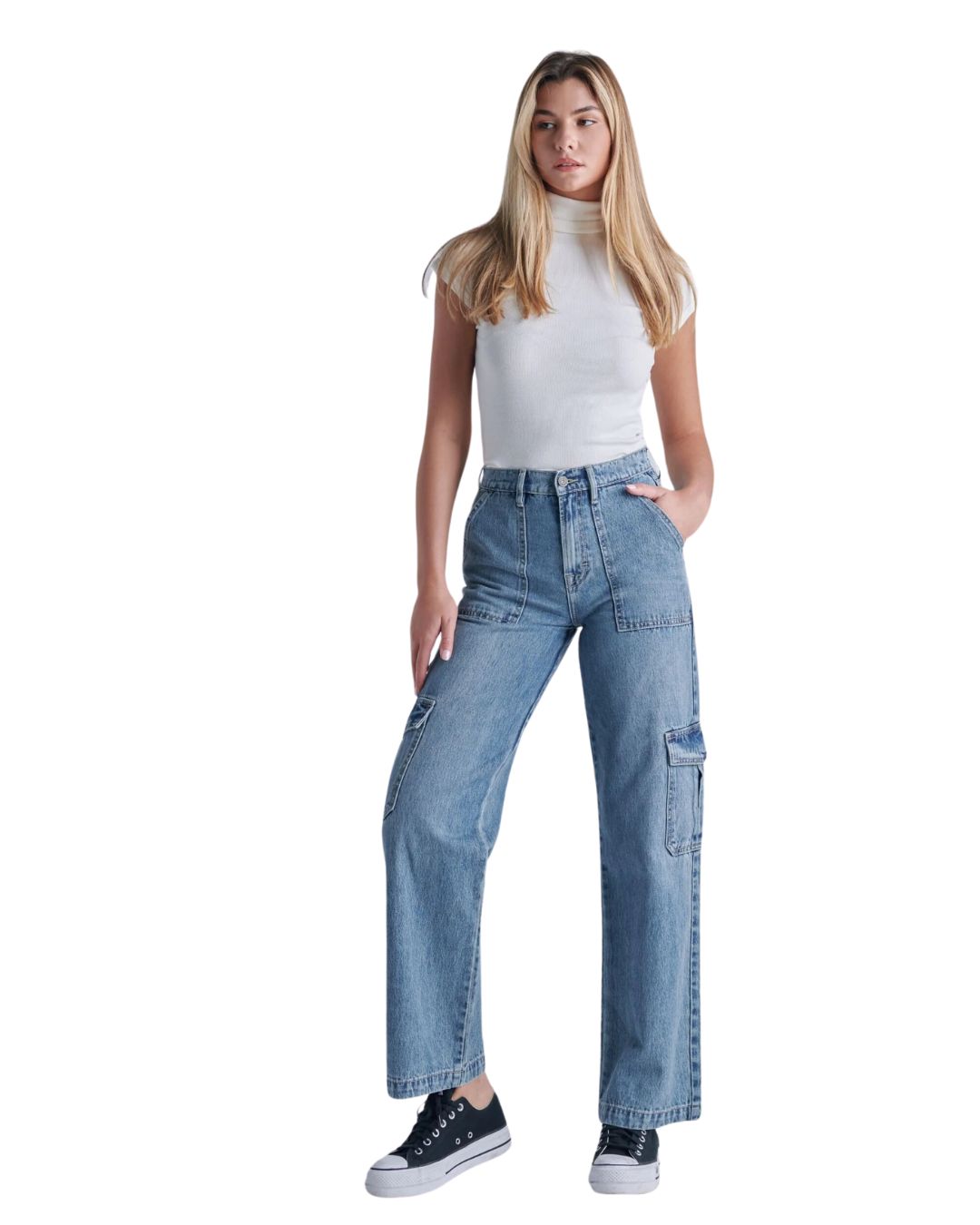 HIGH WAIST WIDE LEG DAD JEANS