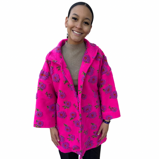 Puff Floral Sherpa Jacket