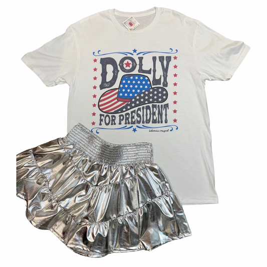 DOLLY FOR PRESIDENT WHITE TEE