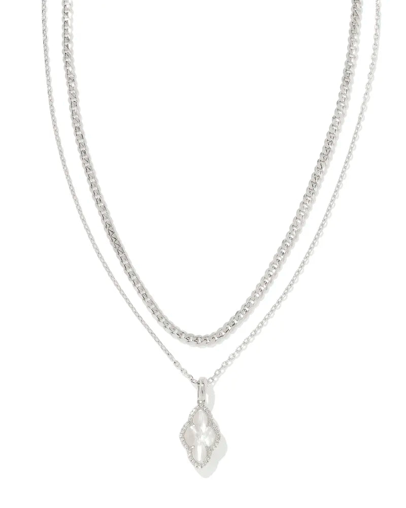 Abbie Pave Necklace Silver