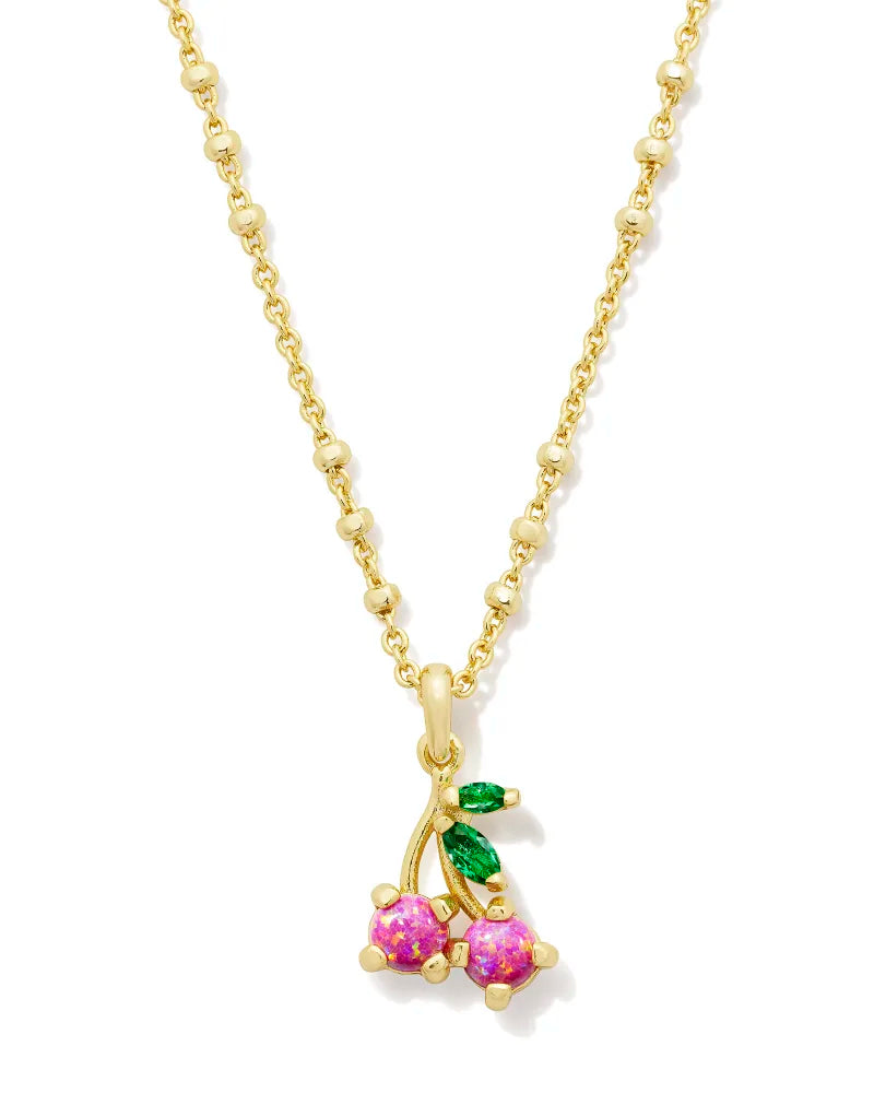 Cherry Necklace Gold Berry Opal