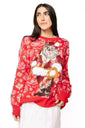 Red & White Paisley Print Cowboy Santa Sweater