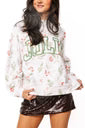 Holly Print 'Jolly' Mockneck Sweatshirt