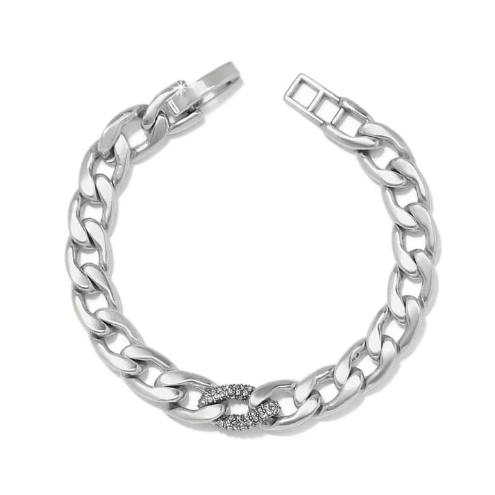 Cleo Pave Link Silver Bracelet