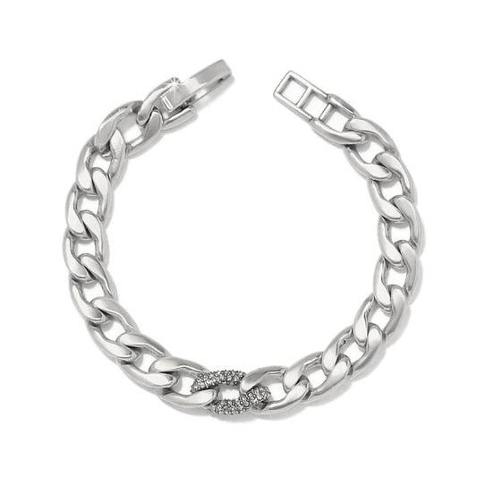 Cleo Pave Link Silver Bracelet