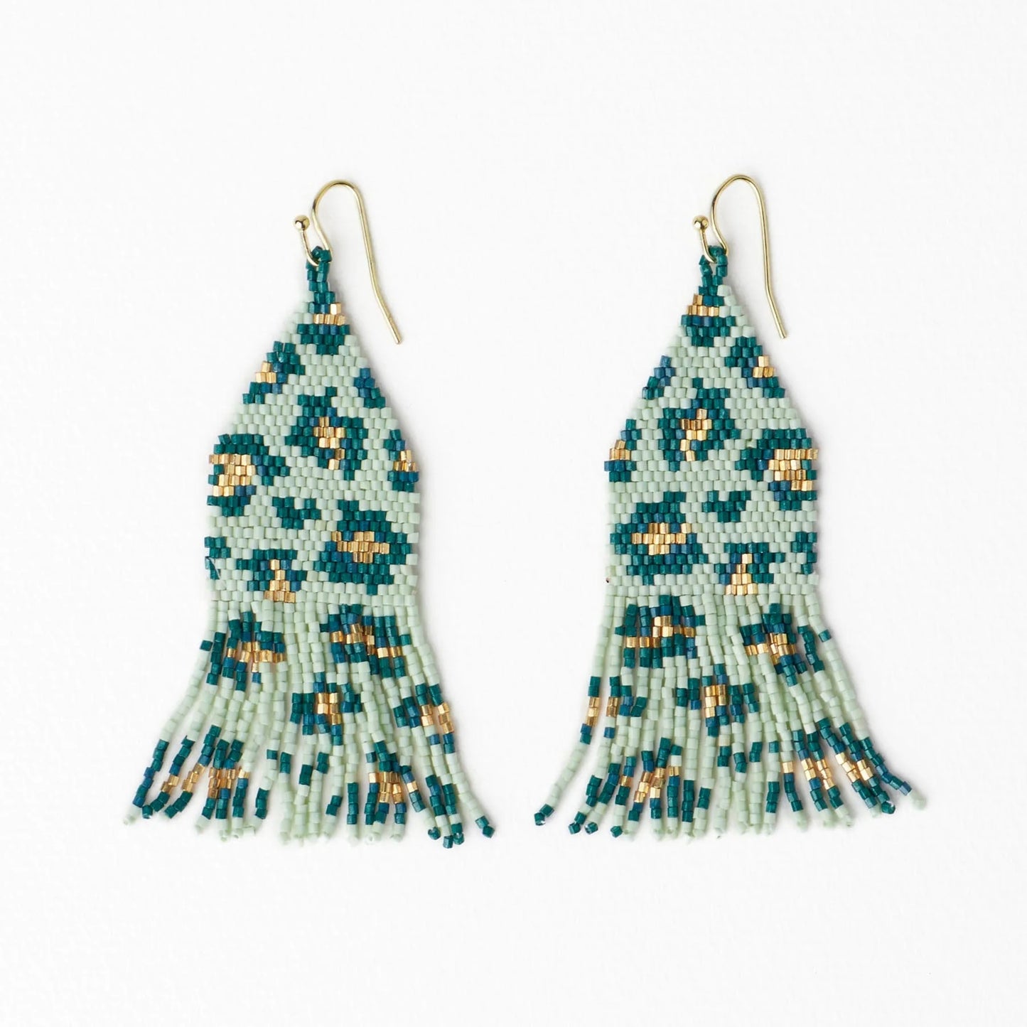 Delilah cheetah fringe earring