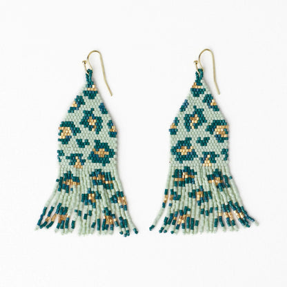 Delilah cheetah fringe earring