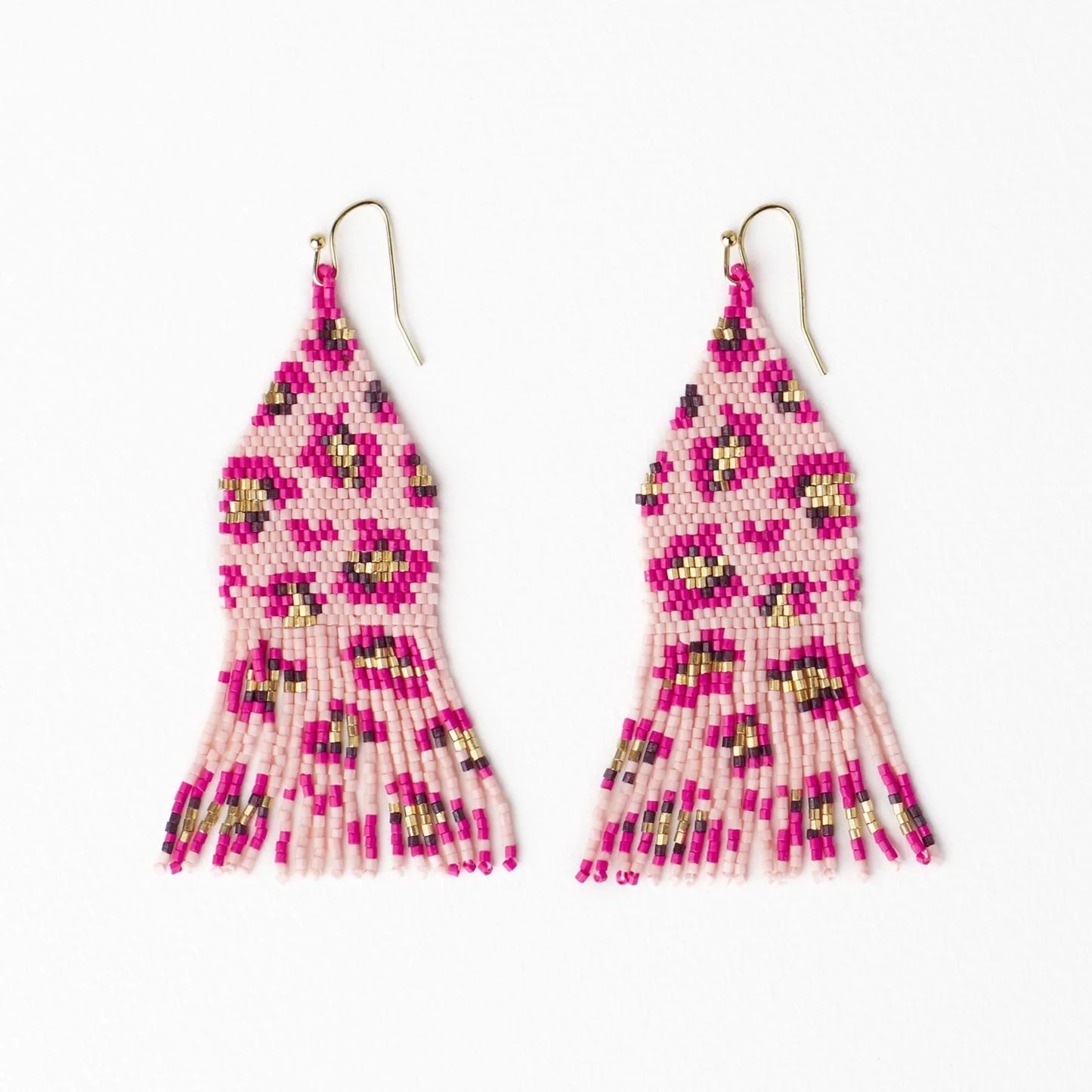 Delilah cheetah fringe earring