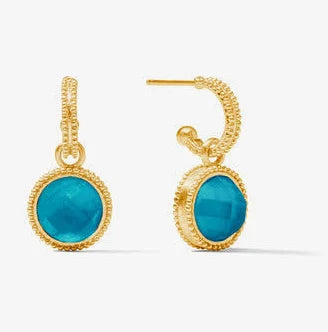 HOOP CHARM GLD BLUE REVERSIBLE