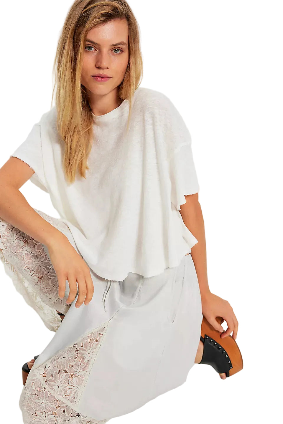 White elsie swing tee