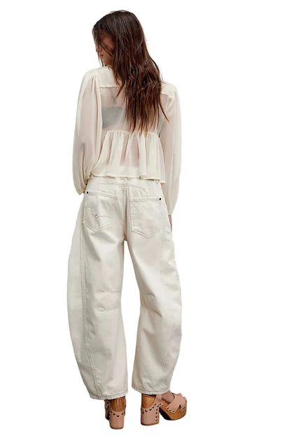 Milk We The Free Good Luck Mid-Rise Barrel Jeans