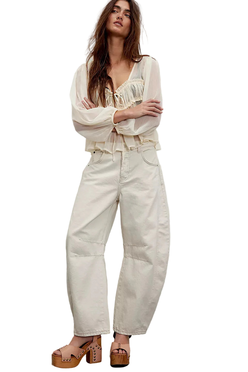 Milk We The Free Good Luck Mid-Rise Barrel Jeans