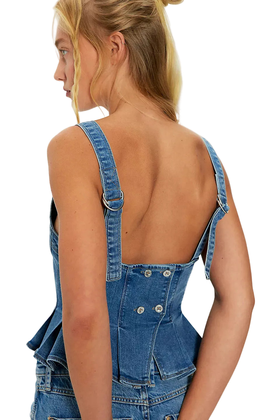 We The Free Sunfaded Denim Top