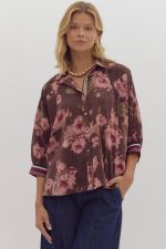 Espresso Floral Blouse