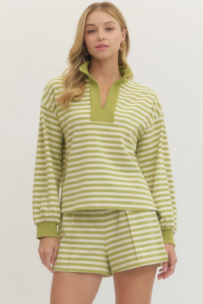 matcha green stripe long sleeve