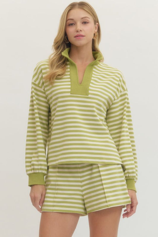 matcha green stripe long sleeve