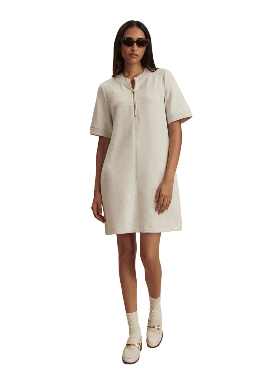 Nori Half Zip Dress - Ivory  Marl