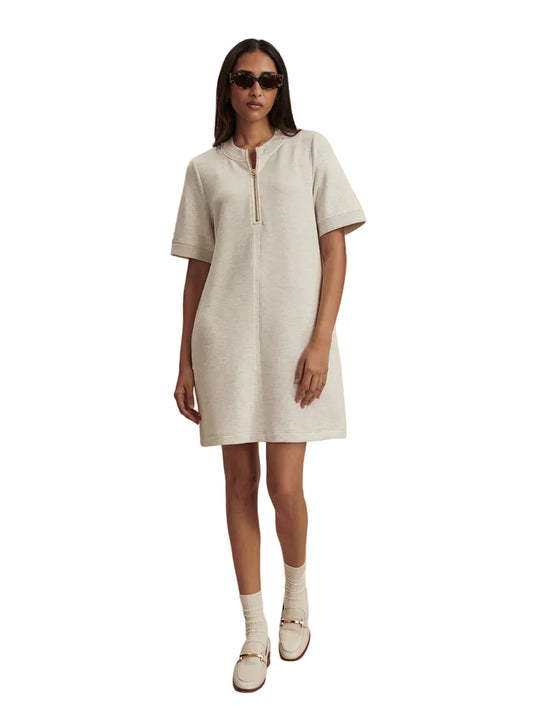 Nori Half Zip Dress - Ivory  Marl