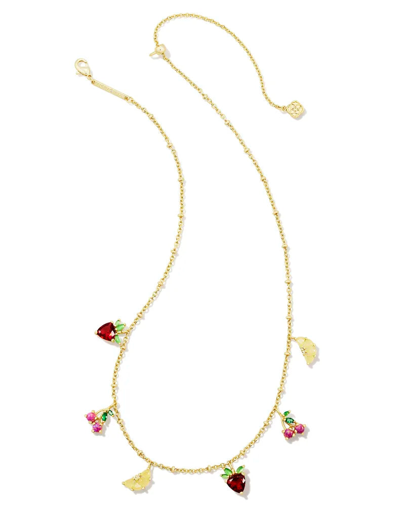 Fruit Strand Necklace Gold Multi Mix