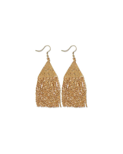 LEXIE HORIZONTAL LINES BEADED FRINGE EARRING