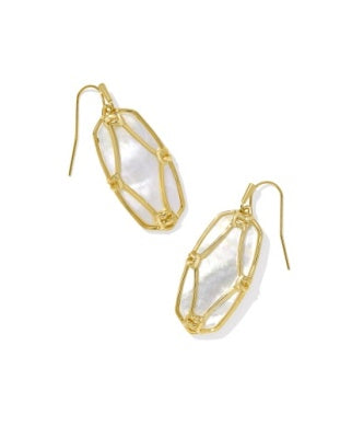ELLE LATTICE FRAME DROP EARRINGS