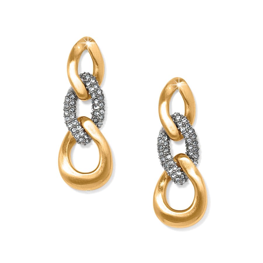 Cleo Pave Link Gold PST Earrings