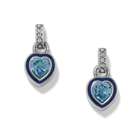 Halo Gemma Heart Aqua earrings
