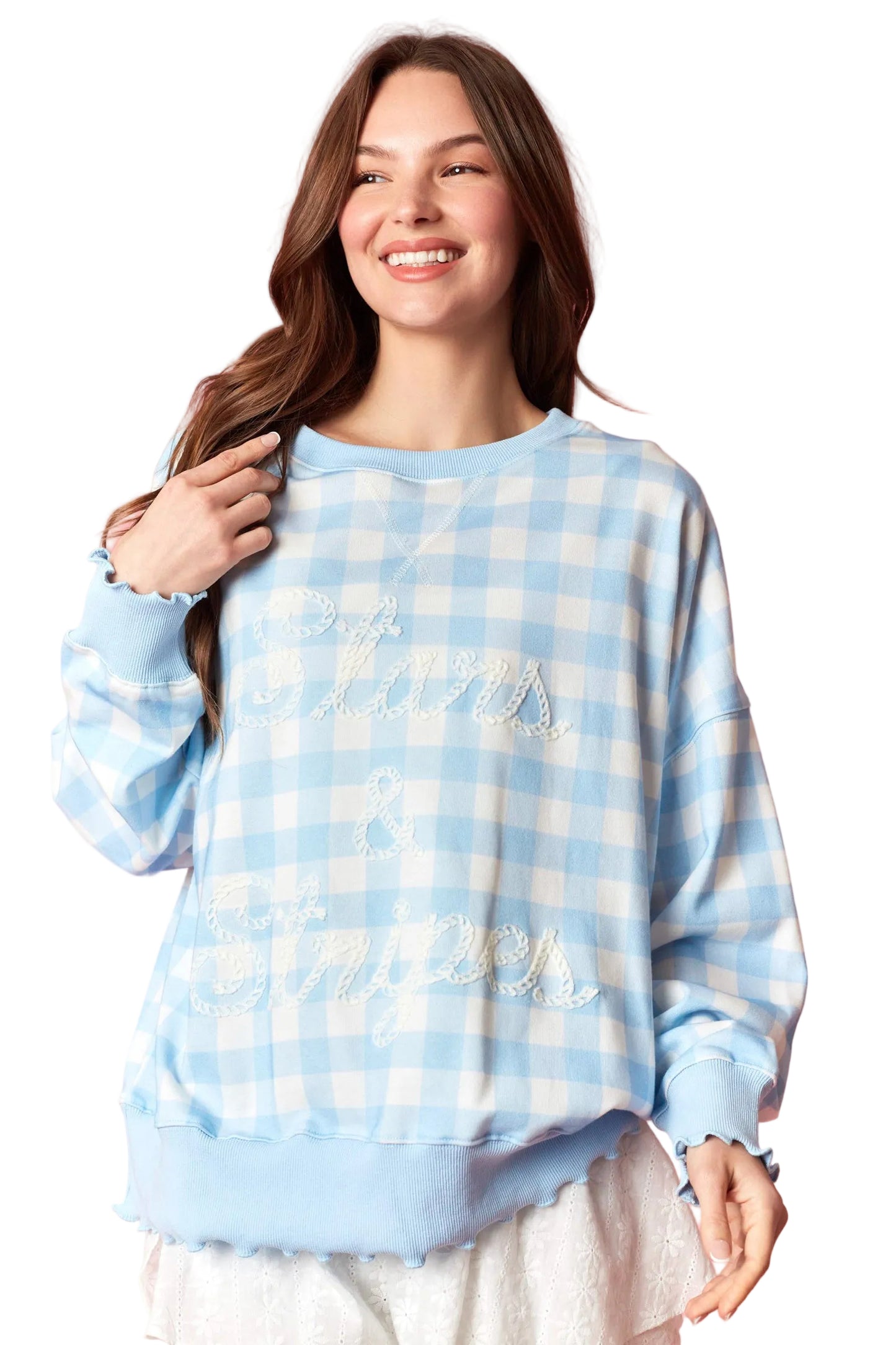 "Stars & Stripes" embroidery sweater