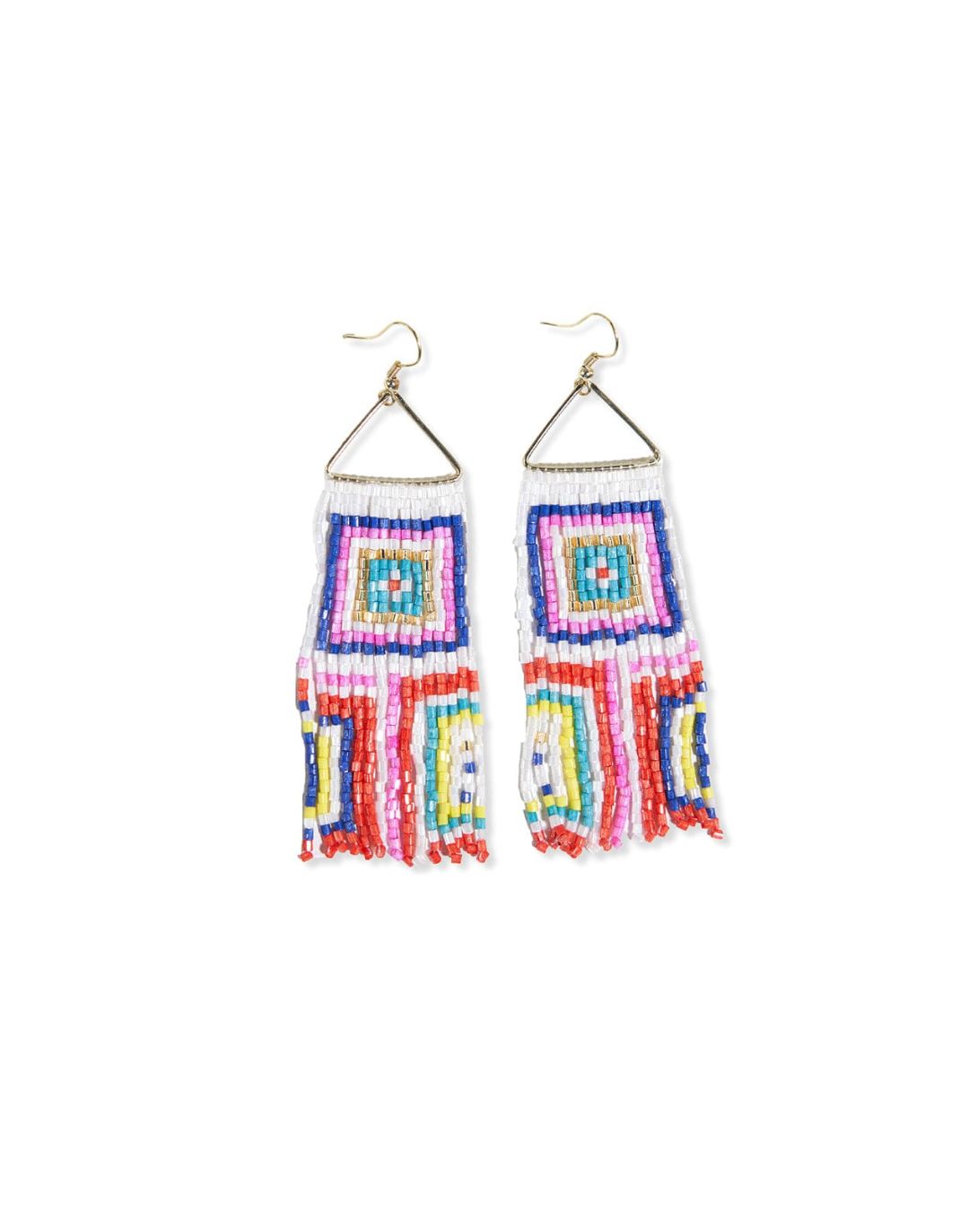 BROOKE SQUARES BEADED FRINGE EARRING