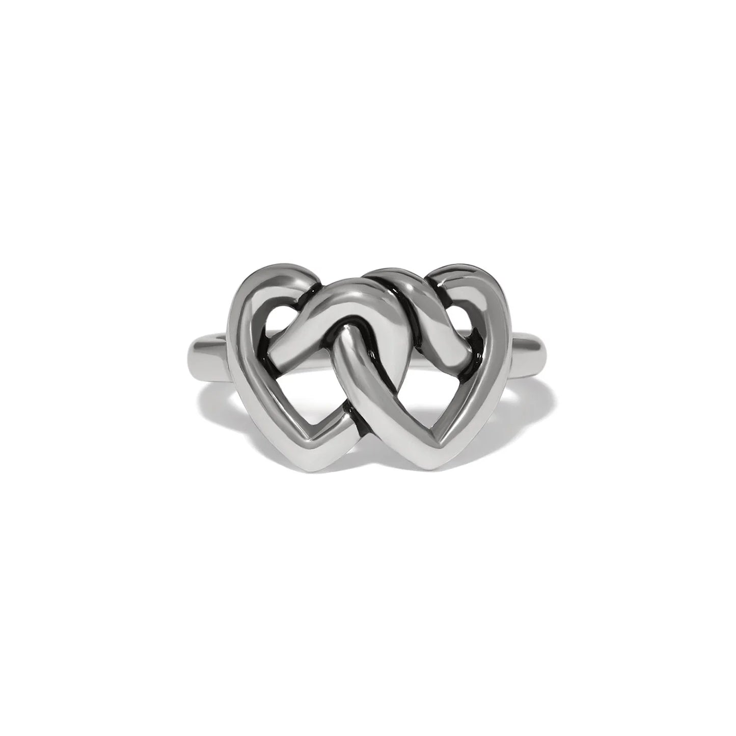 Interlocked Linked Heart Ring