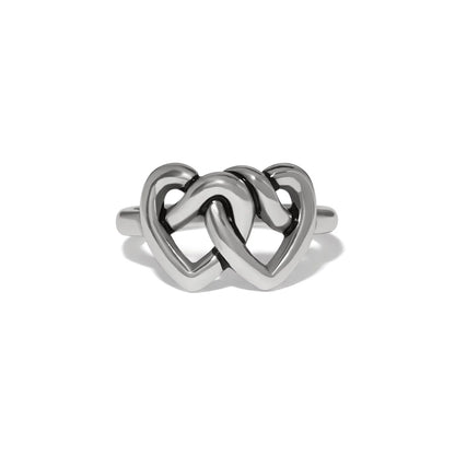 Interlocked Linked Heart Ring