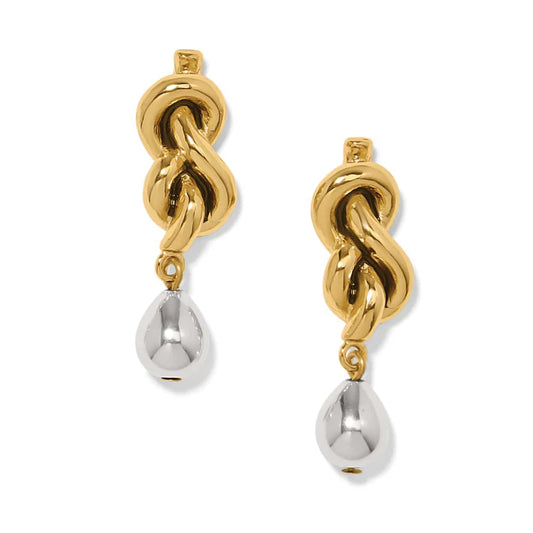 interlok single knot drop earrings