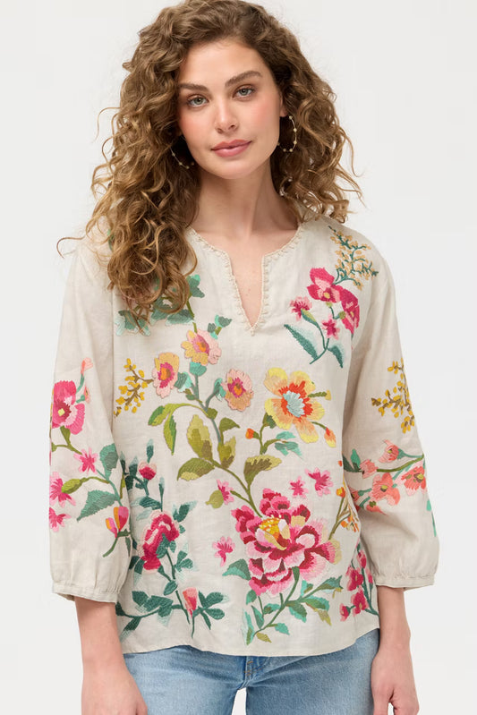 Miraze split neck blouse