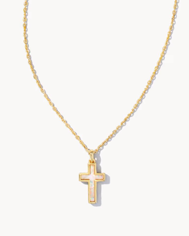 Opal cross pndt necklace