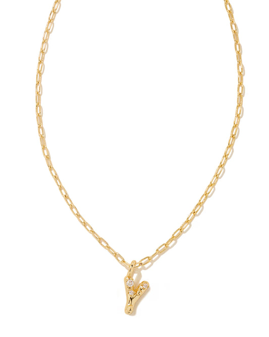 CRYSTAL LTR Y PNDNT NCK GOLD METAL