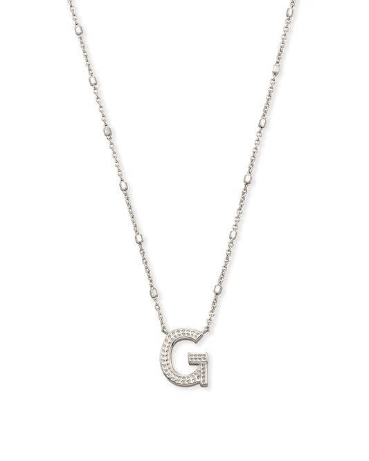 Letter G Pndnt Nck Rhod Metal