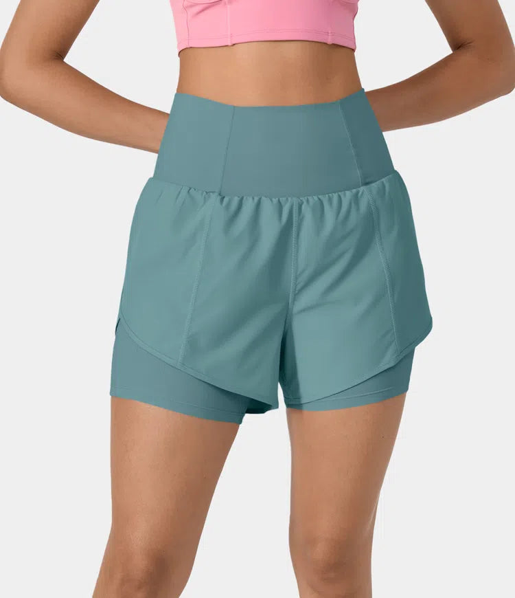 Super High Waisted Curved  Quick Dry Yoga Shorts