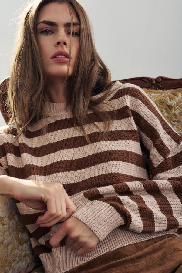 LILA MOCHA STRIPE SWEATER