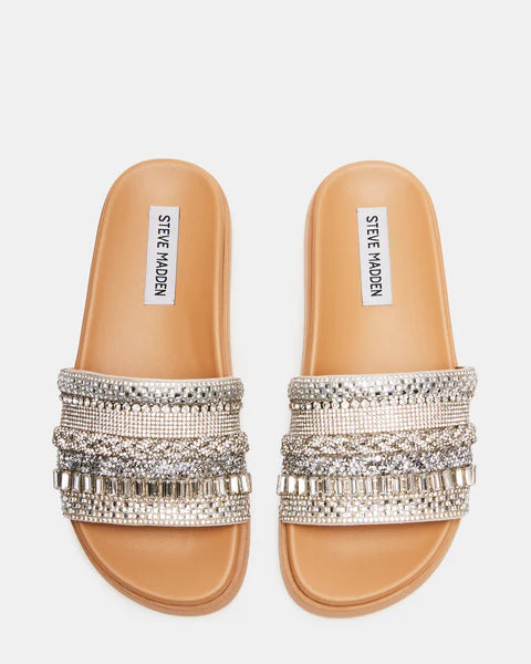 Milina Rhinestone Slide Sandals