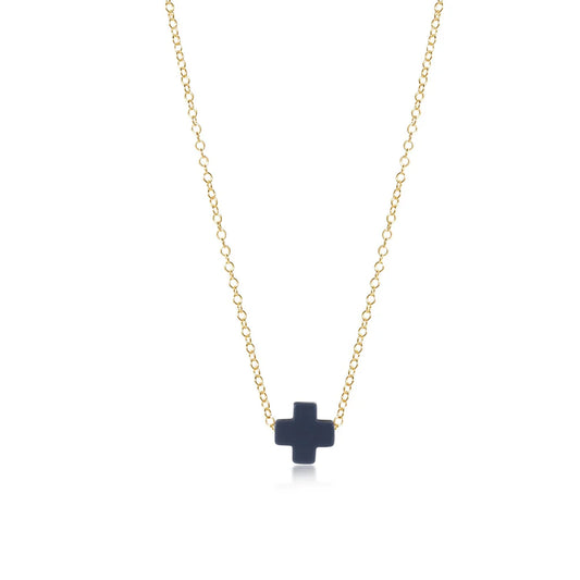 16" NECKLACE GOLD - SIGNATURE CROSS SMALL