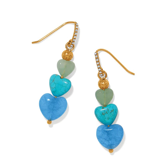 One Heart Multi Heart Bead French Wire Earrings