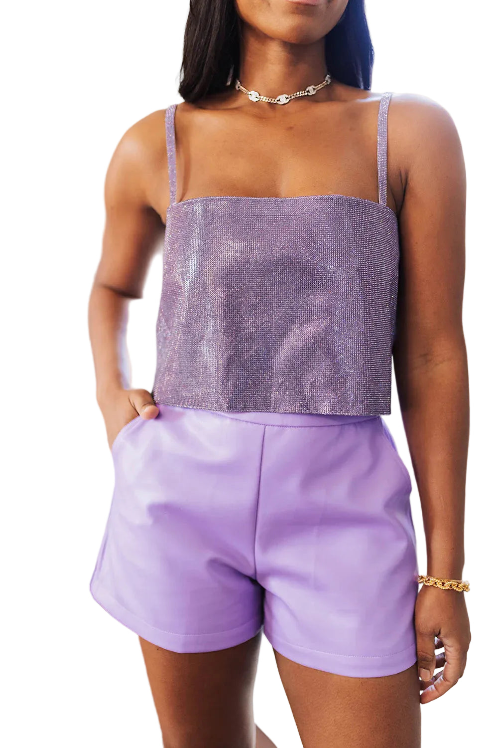 Girly Girl Rhinestone Crop Top