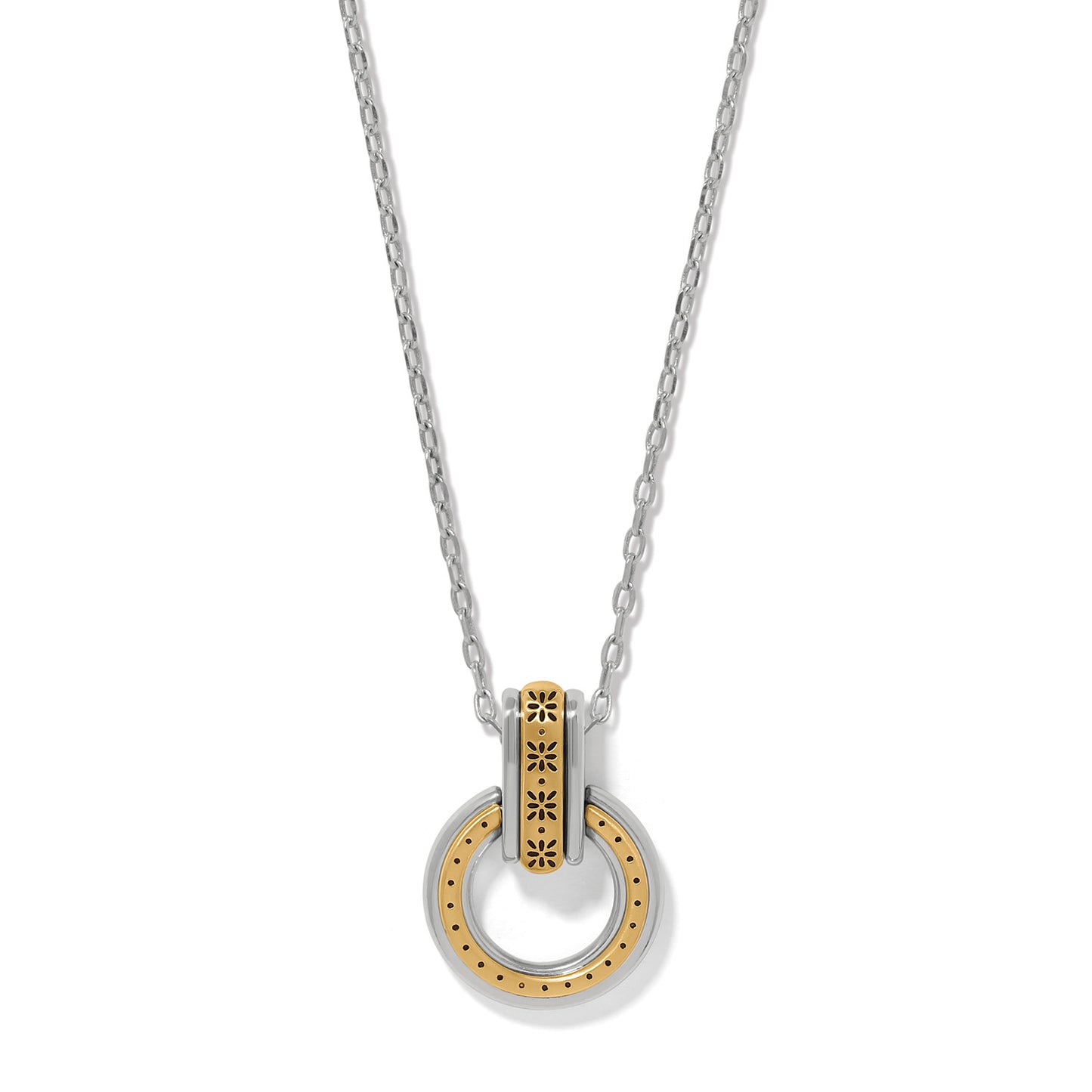 Mosaic Two Tone Link Ring Necklace