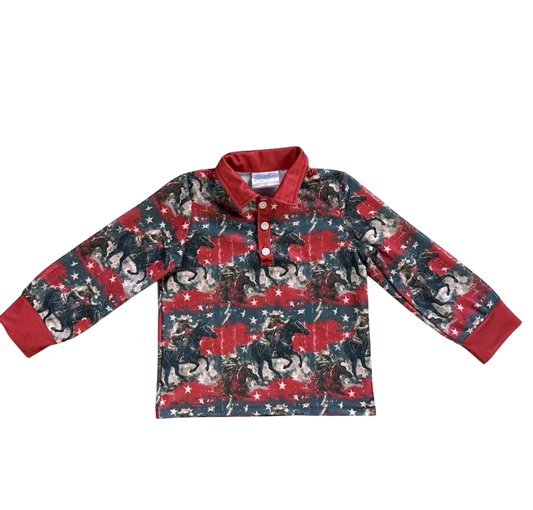 USA Cowboy Pearl Snap Onesie /Shirt