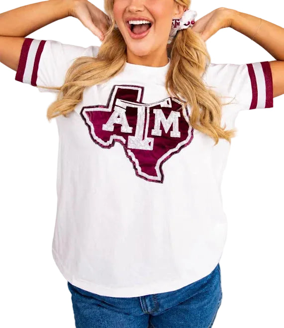 Texas A&M Sparkle Logo T-Shirt