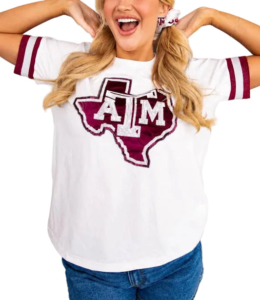 Texas A&M Sparkle Logo T-Shirt